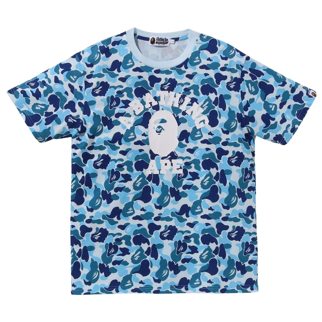 BAPE MEN ABC CAMO COLLEGE TEE "BLUE"