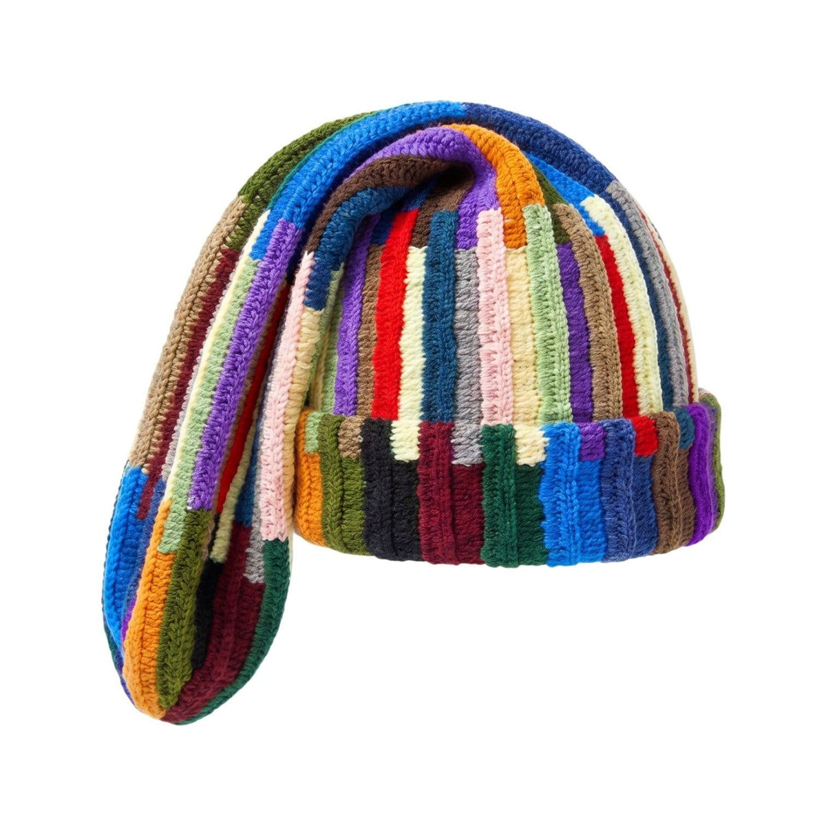 ARKYVE Spectrum Stripe Crochet Sock Hat