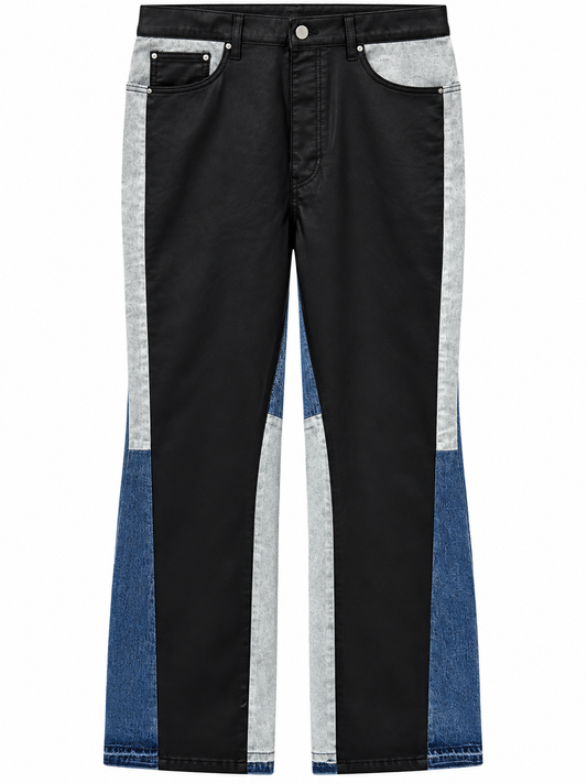 Mnml Leather Flare Denim
