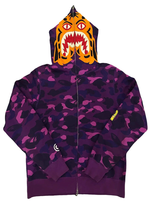 Bape Full Zip Camo Tiger Hoodie "Purple"