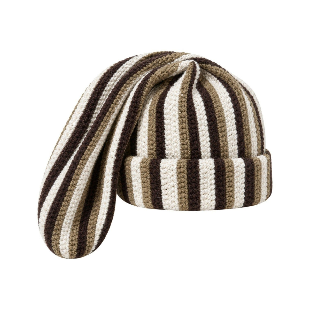 ARKYVE Chocolate Stripe Crochet Sock Hat