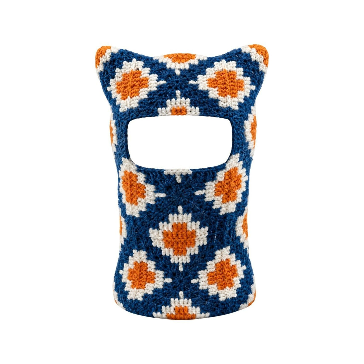 ARKYVE Cobalt Tangerine Crochet Cat Mask