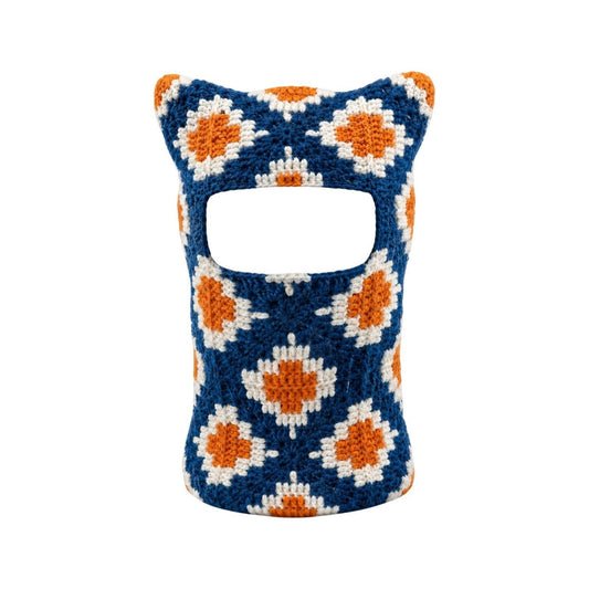 ARKYVE Cobalt Tangerine Crochet Cat Mask