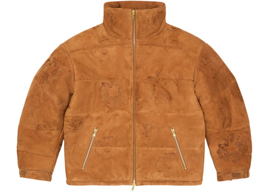 Denim Tears Leather Wreath Puffer Jacket "Brown"