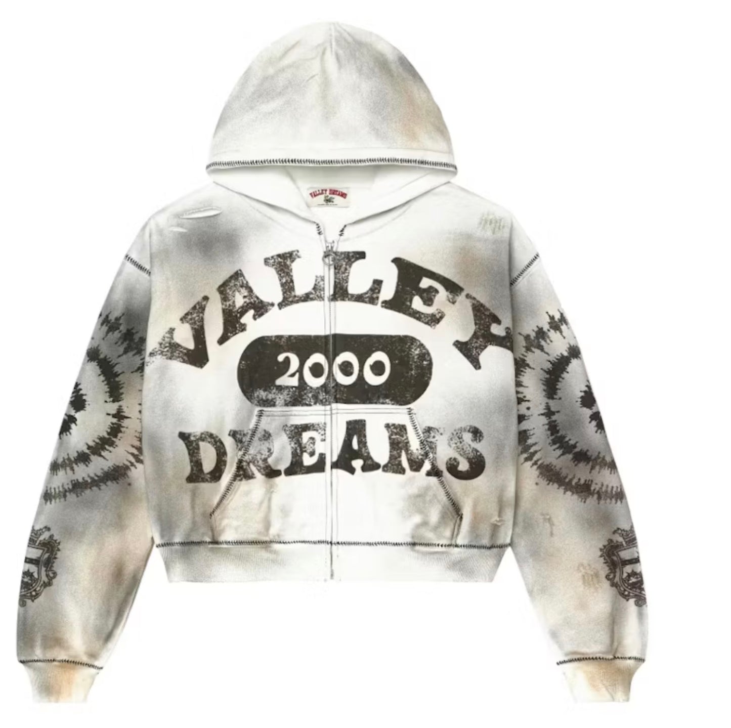 Vale Forever Spiral Zip Up Hoodie "Ash Grey"