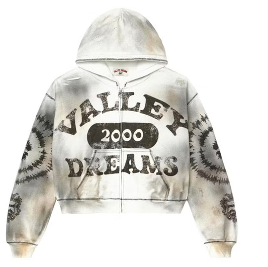 Vale Forever Spiral Zip Up Hoodie "Ash Grey"