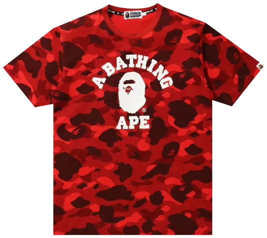 Bape Color Camo College Tee "Red"