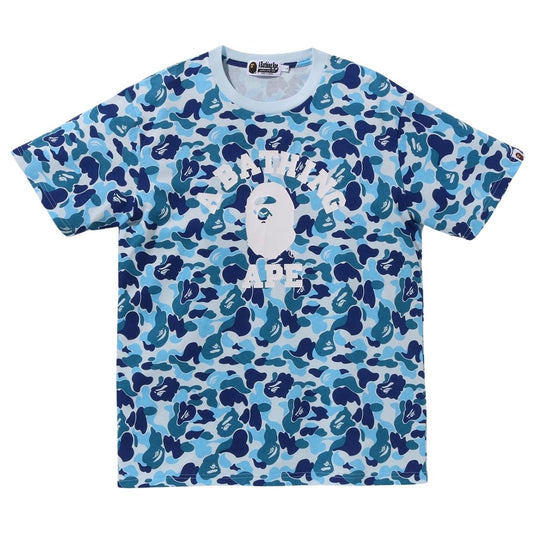 BAPE MEN ABC CAMO COLLEGE TEE "BLUE"
