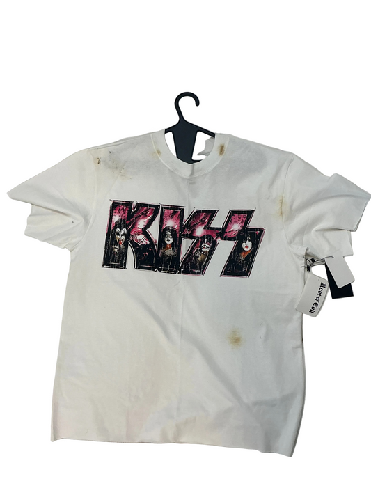 Root Of Evil Kiss Tee "White/Pink"