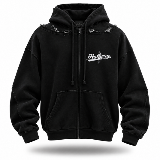 Halfway Home Zip Up Hoodie "Black"