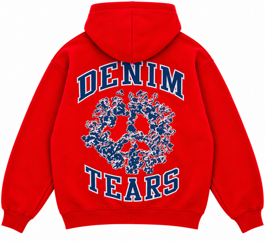 Denim Tears U Zip Hoodie "Red"