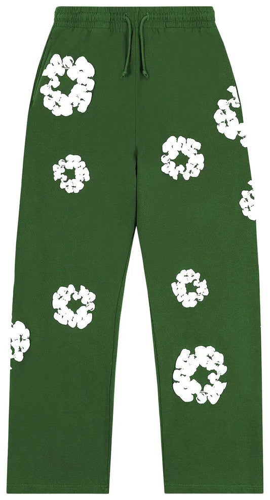 Denim Tears Cotton Wreath Open Hem Sweatpants