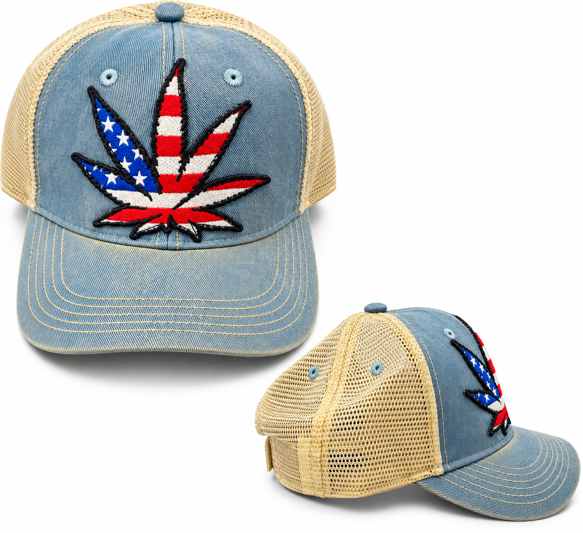 OTD Weed Patch Trucker Hat “Washed Denim”
