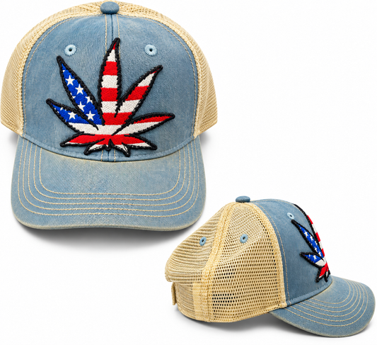 OTD Weed Patch Trucker Hat “Washed Denim”