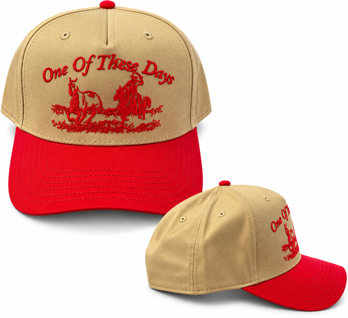 OTD Just For A Moment 5 Panel Hat “Khaki/Red”