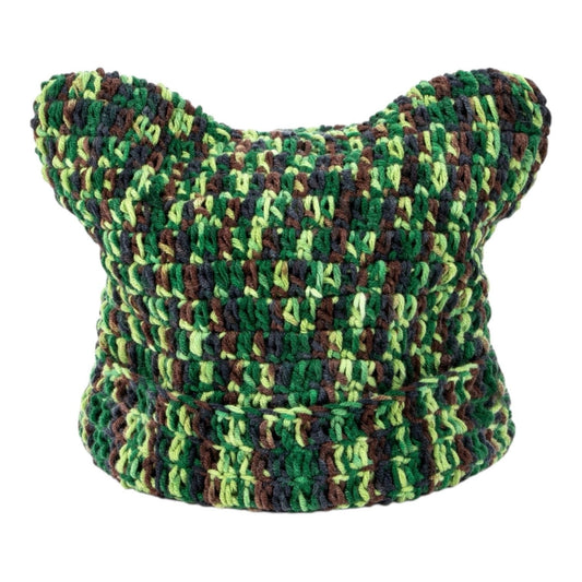 ARKYVE Jungle Camo Crochet Cat Hat