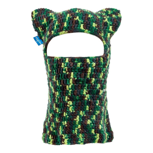 ARKYVE Jungle Camo Crochet Cat Mask