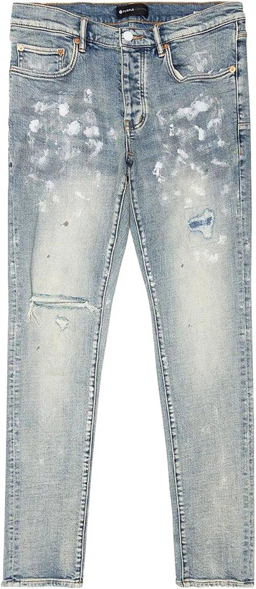 Purple Jeans Light Indigo Paint Blowout